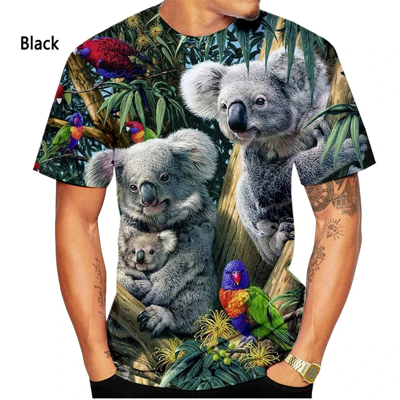 Summer Fashion Koala Bear Animal T-Shirts 3D Print Men Women Short Sleeve T Shirt Harajuku Oversized Y2k Tees Tops Kids Clothing