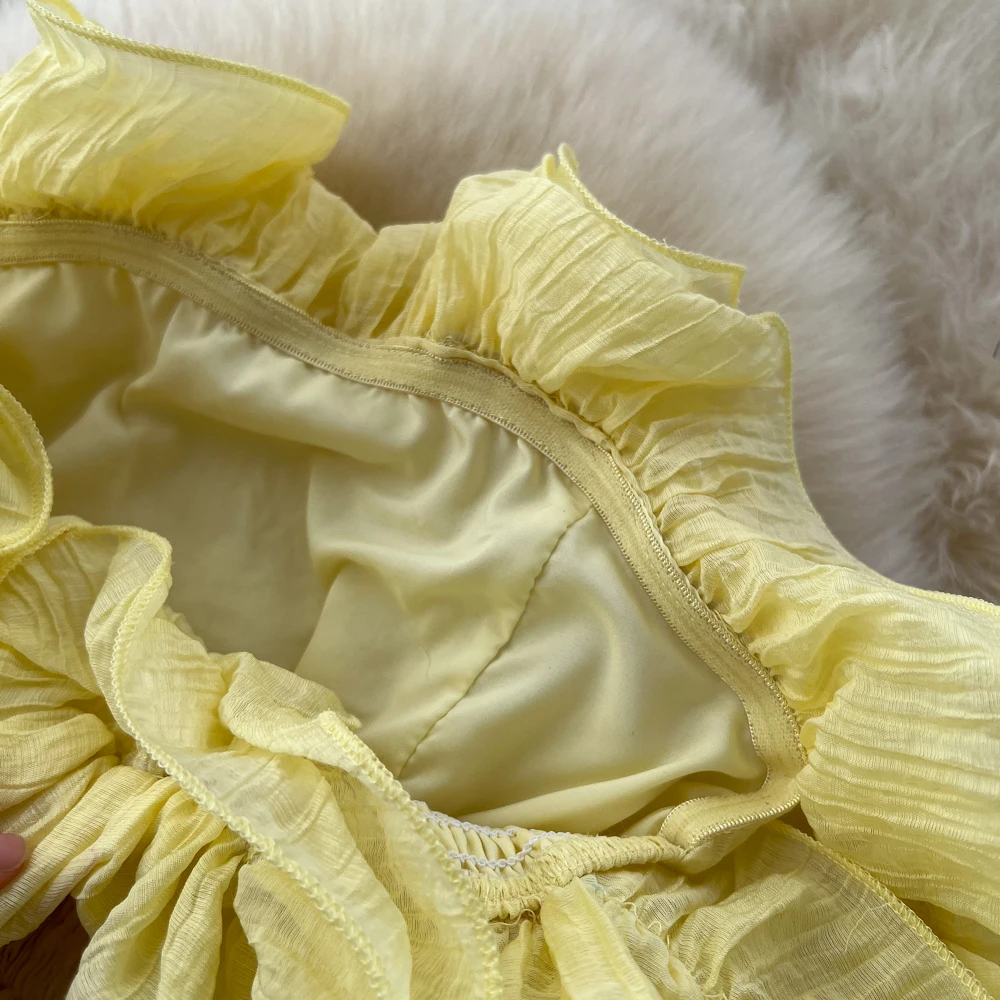 فستان أنيق حلو بدون أكتاف ورقبة مائلة فستان كوري أنيق للحفلات فستان نسائي أنيق للخريف #5