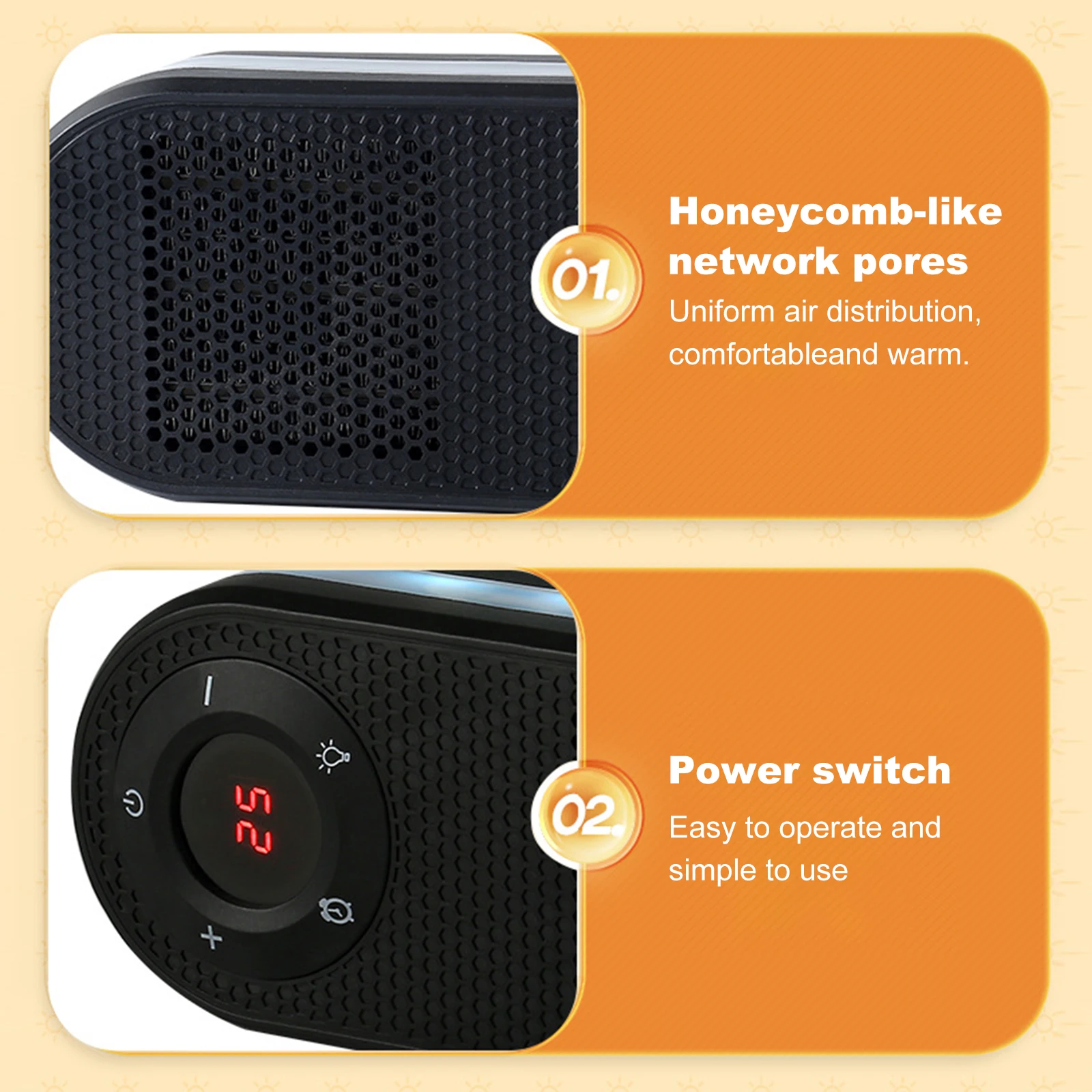 

Тихая грелка для стола с ночником, бытовой обогреватель для ванной комнаты, электрическая бесшумная грелка для путешествий для настольного стола, спальни, кабинета, офиса