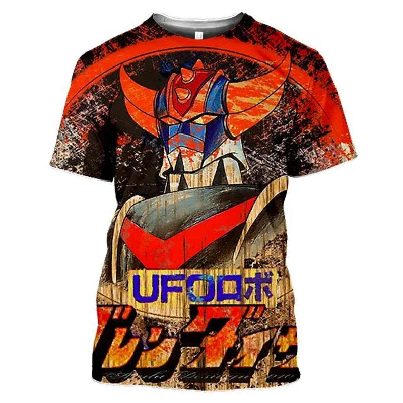 2024 New Cool Style Goldorak T-Shirts Anime UFO Robot Grendizer 3D Print Streetwear Men Casual Fashion Girl Oversized Kids Tees