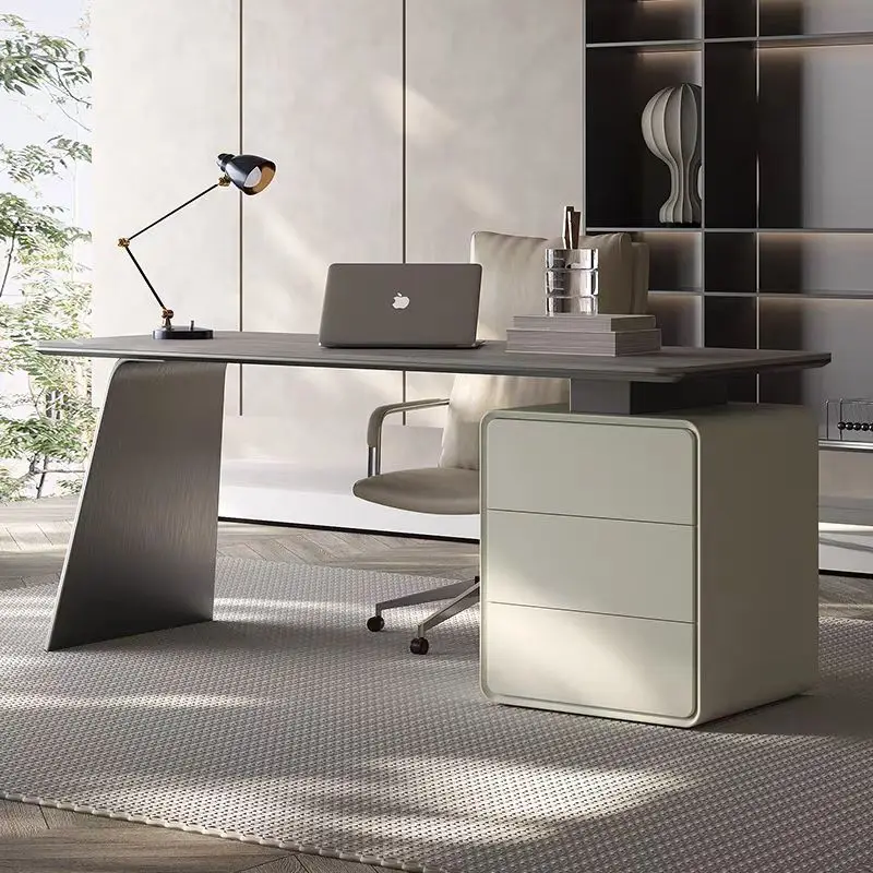 

ei-Nordic Style Office Desks Modern CEO Table Executive Workstation Desk Office Furniture Marble StoneTop Home Office Desk#