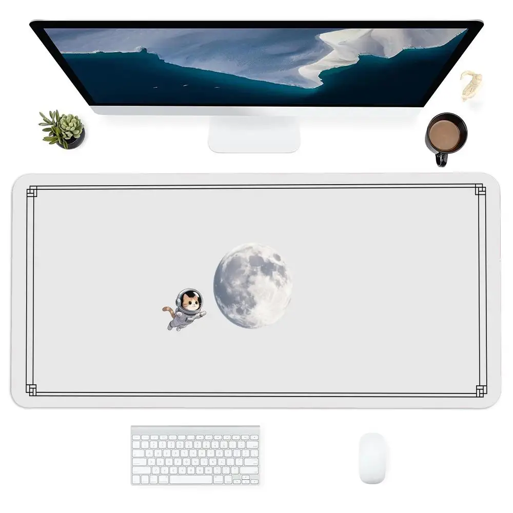 Cat and moon Mouse Pad Art Mausepad Large Gaming Non-slip Computer Laptop Tablet Mat Mini PC Desk Accessory Aesthetic Playmat