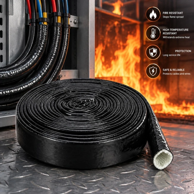 Silicone-Coated Cable and Hose Sleeve, Flexible Cylindrical Tubing That Follows Bends Along Routed Lines and Cables D2RD