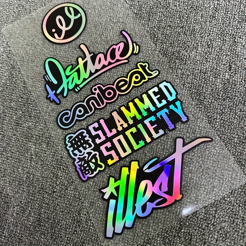 

Японская голографическая наклейка JDM - водонепроницаемая декоративная наклейка с защитой от солнца, подходит для автомобилей и мотоциклов.