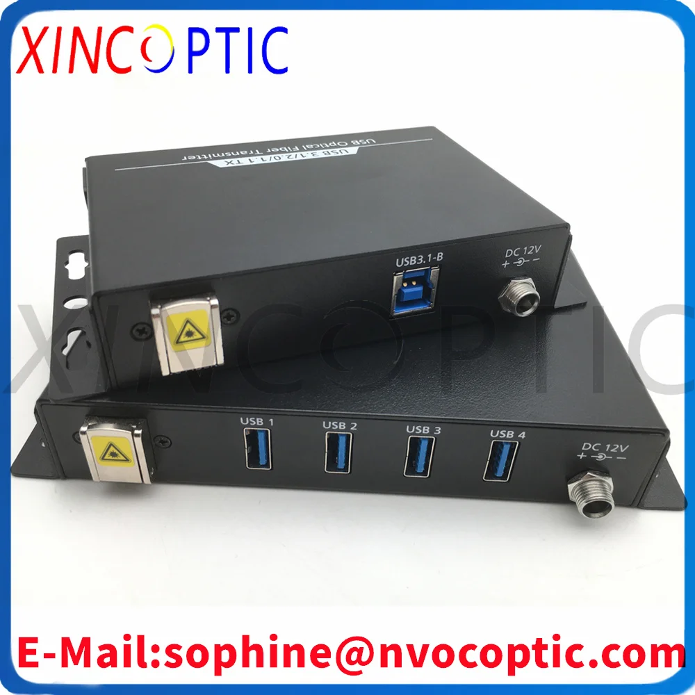 4Ch USB3.0/2.0/1.0 بيانات عبر موسع الألياف البصرية + + مودم USB3.1 Gen 1/2.0/1.1 مع منفذ ألياف موصل SMF LC