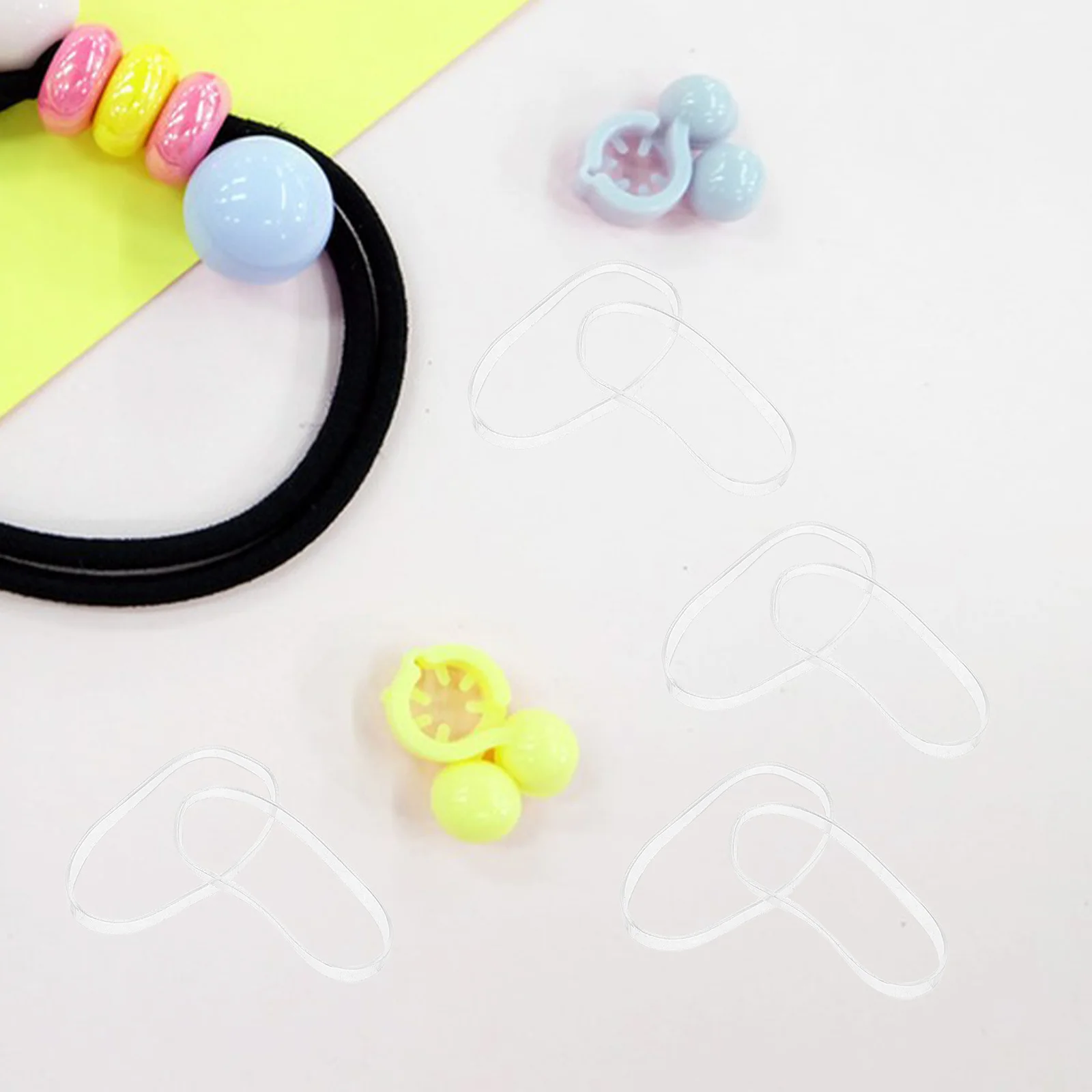 

300 Pcs Hair Ties Clear Ropes Elastic Straps Rubber Disposable Fasteners Ponytail Holders