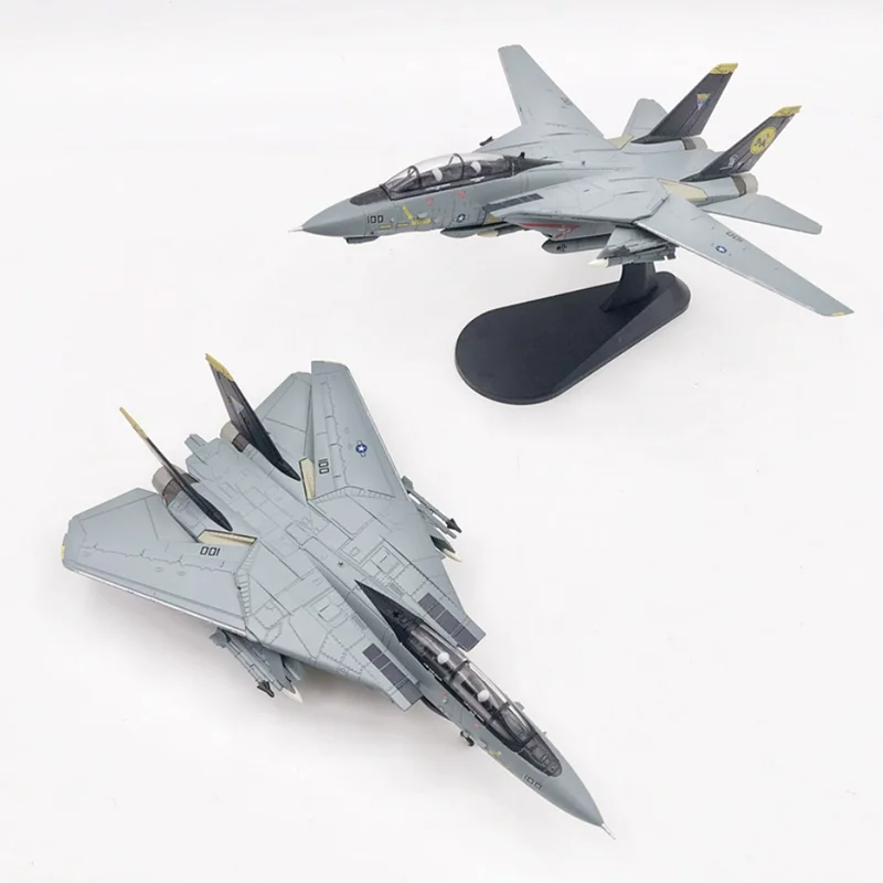 Diecast Metal 1/100 Scale US F-14D F14 VF-31 TOM Cat Military Aircraft Model Collection Variable Wing Mode Fighter Moldel Toy