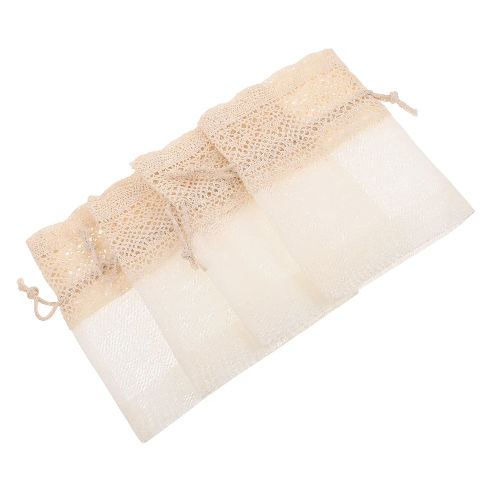 

4pcs Creative Handmade Cotton Bags Mini Drawstring Jewelry Travel Cosmetics Storage Portable Muslin sacks Soft Durable Protects