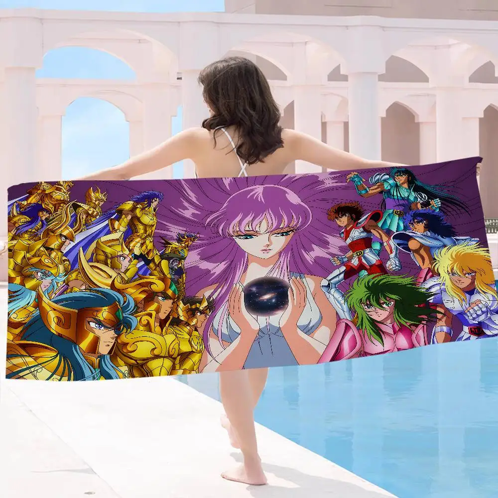 Japanese Hot Anime S-Saint Seiya Microfiber Beach Towel Absorbent Quick dry Soft Yoga Swimming Resort Mountain Climbing Towel