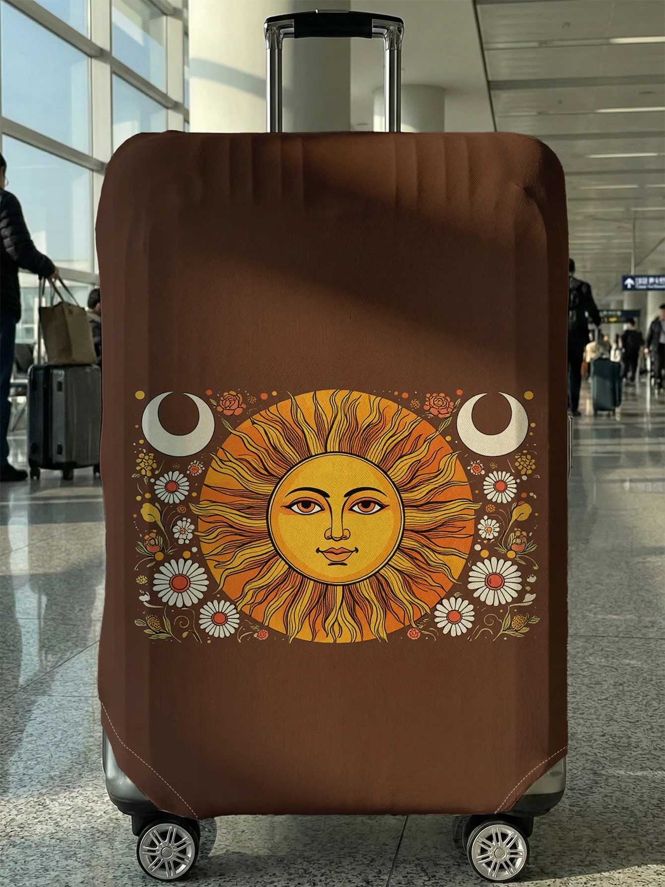 

Защитный чехол для багажа Sun Moon Flower, подходит для чехлов для багажа размером 18-32 дюйма, чехлов для ручек багажа, дорожных аксессуаров.