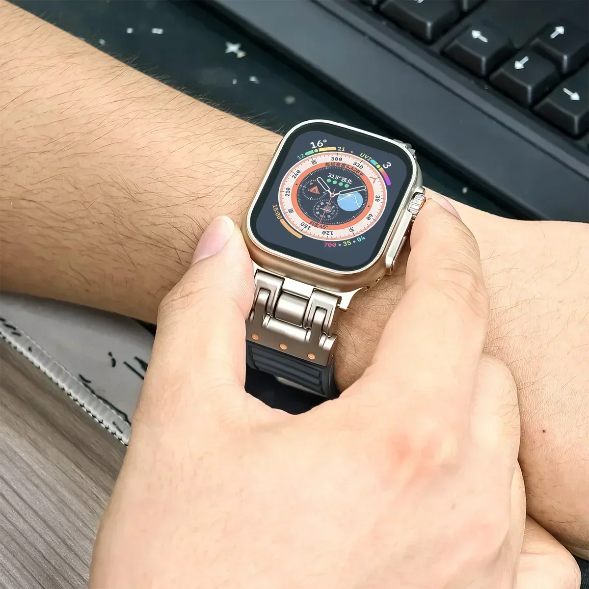 سيليكون حزام ل أبل الترا 3 2 1 49 مللي متر الرياضة الفرقة ل Iwatch سلسلة 11 10 9 8 SE 3 46 مللي متر 45 مللي متر 41 مللي متر 44 مللي متر 42 مللي متر تنفس الفرقة #6