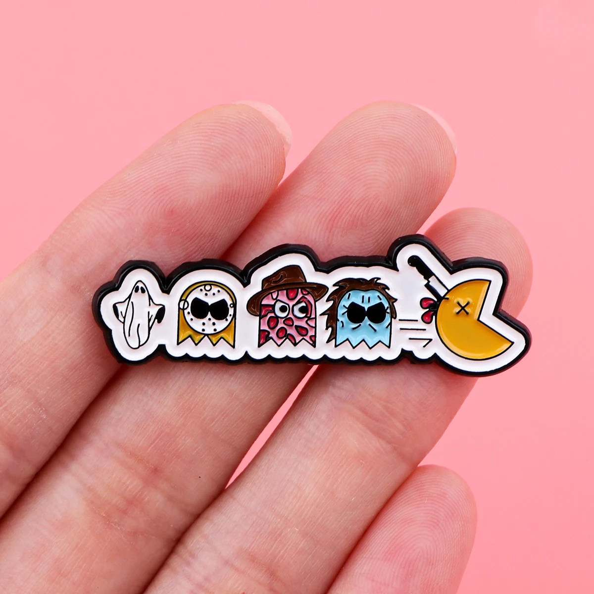 Cute Ghost Enamel Pin Lapel Pins for Backpacks Brooches for Women Halloween Jewelry Clothes Badge Cosplay Accessories Toys Gifts