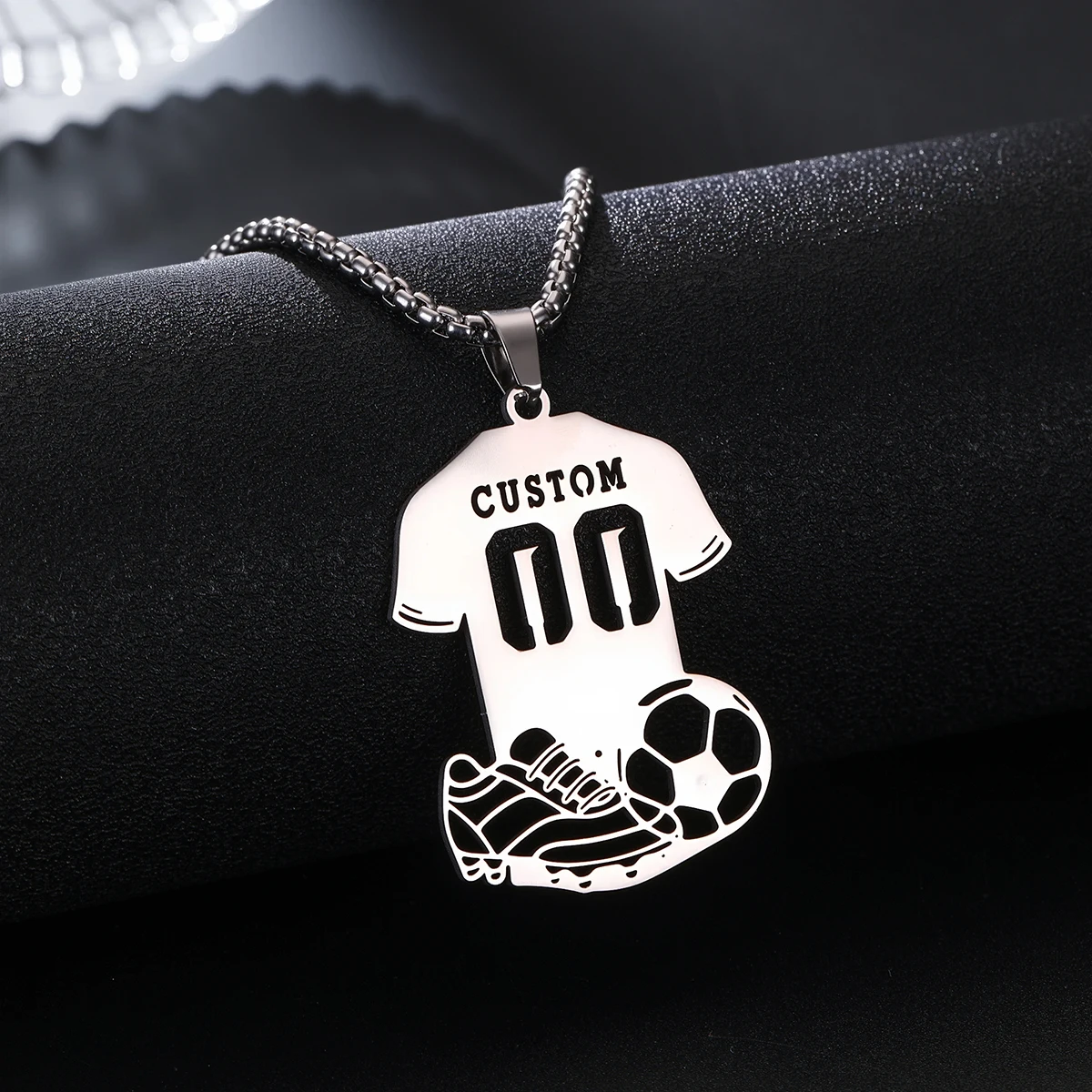 

Soccer Football Necklace with Custom Name & Number, Personalized Gift, Jersey Number Jewelry, Sports Charm, Soccer Player Gift