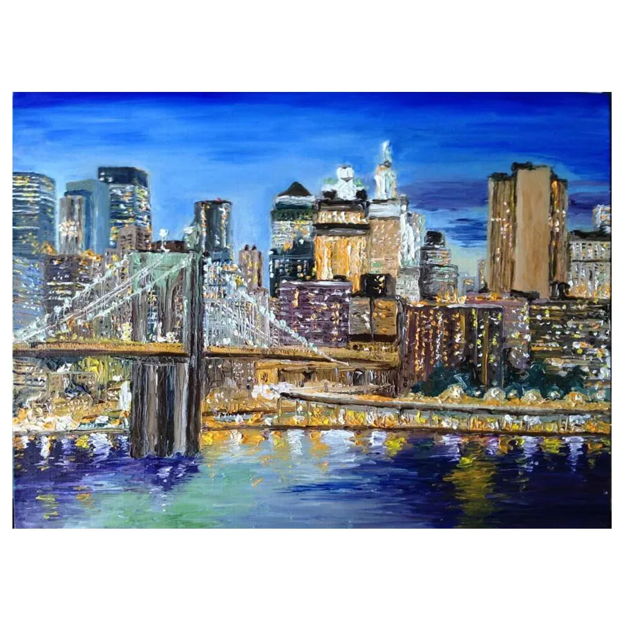 diamond embroidery New York city view 5D DIY full diamond painting square round drill Long bridge 3d rhinestone pictures mosaic