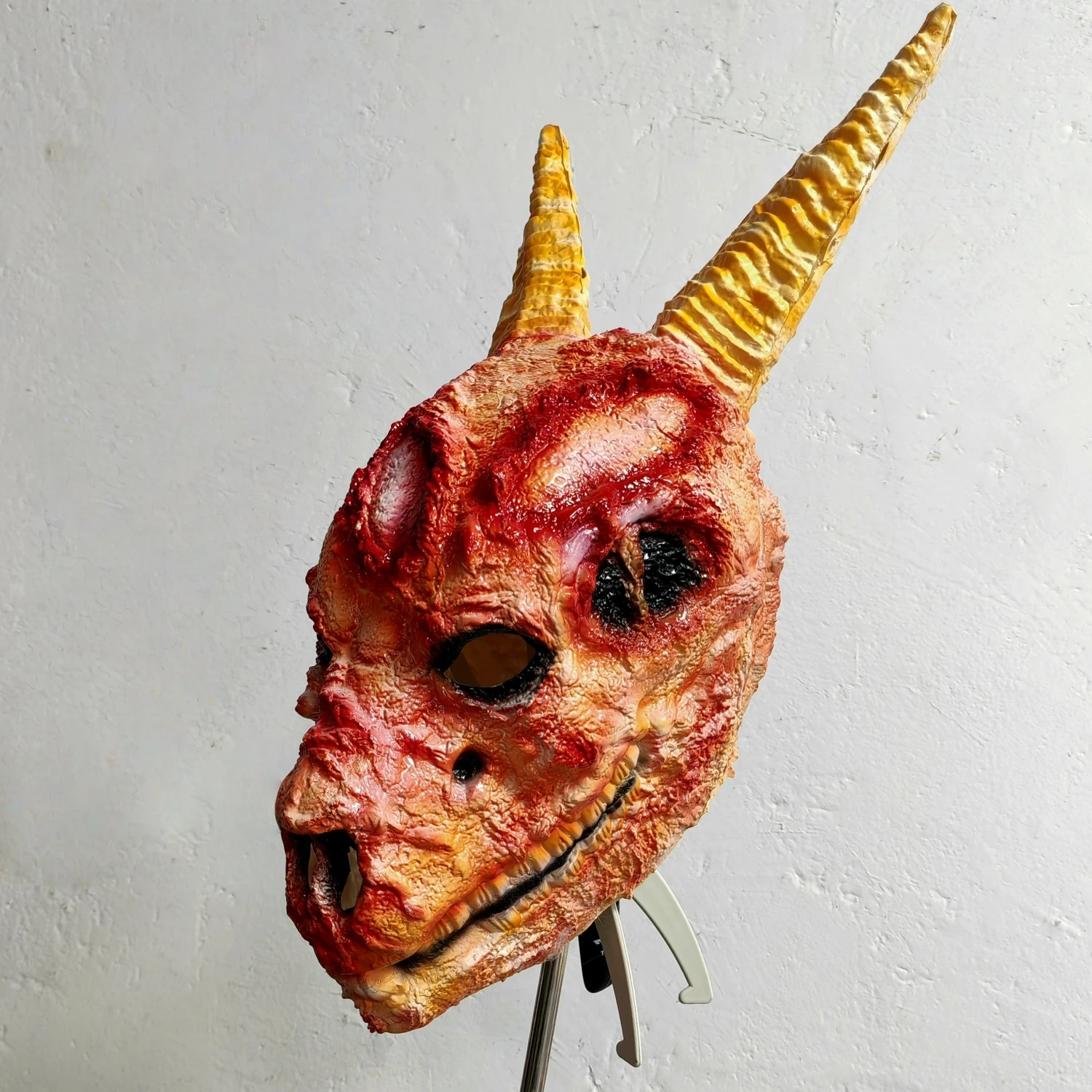 실감나는 유니섹스 성인용 고무 염소 두개골 마스크 무서운 가짜 동물 머리 할로윈 파티 소품 장식