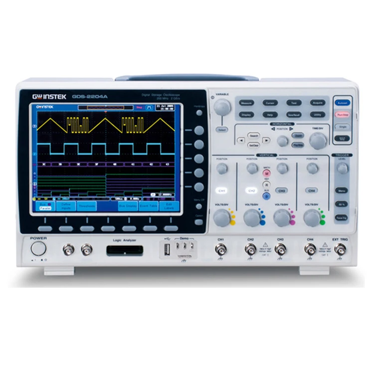 Gwinstek digital storage oscilloscope 70/100/200/300MHz bandwidth, providing 2/4 analog input channels