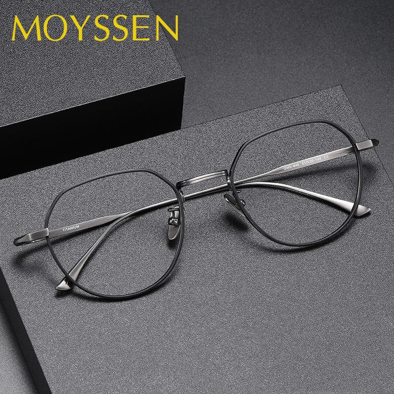 Japan High-end Brand Designer Men's Vintage Oversized Pure Titanium Frame Eyeglasses Women Fashion Optical Myopia Lenses Glasses