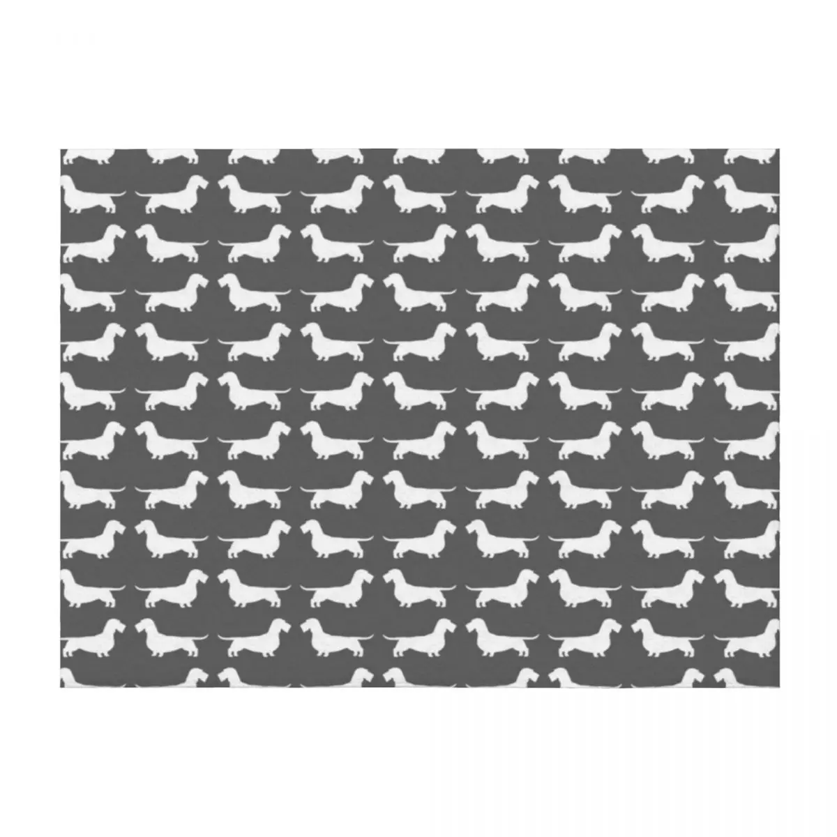

Wire Haired Dachshund White Wiener Dog Silhouette(s) Throw Blanket Camping Bed linens blankets and throws Retros Blankets