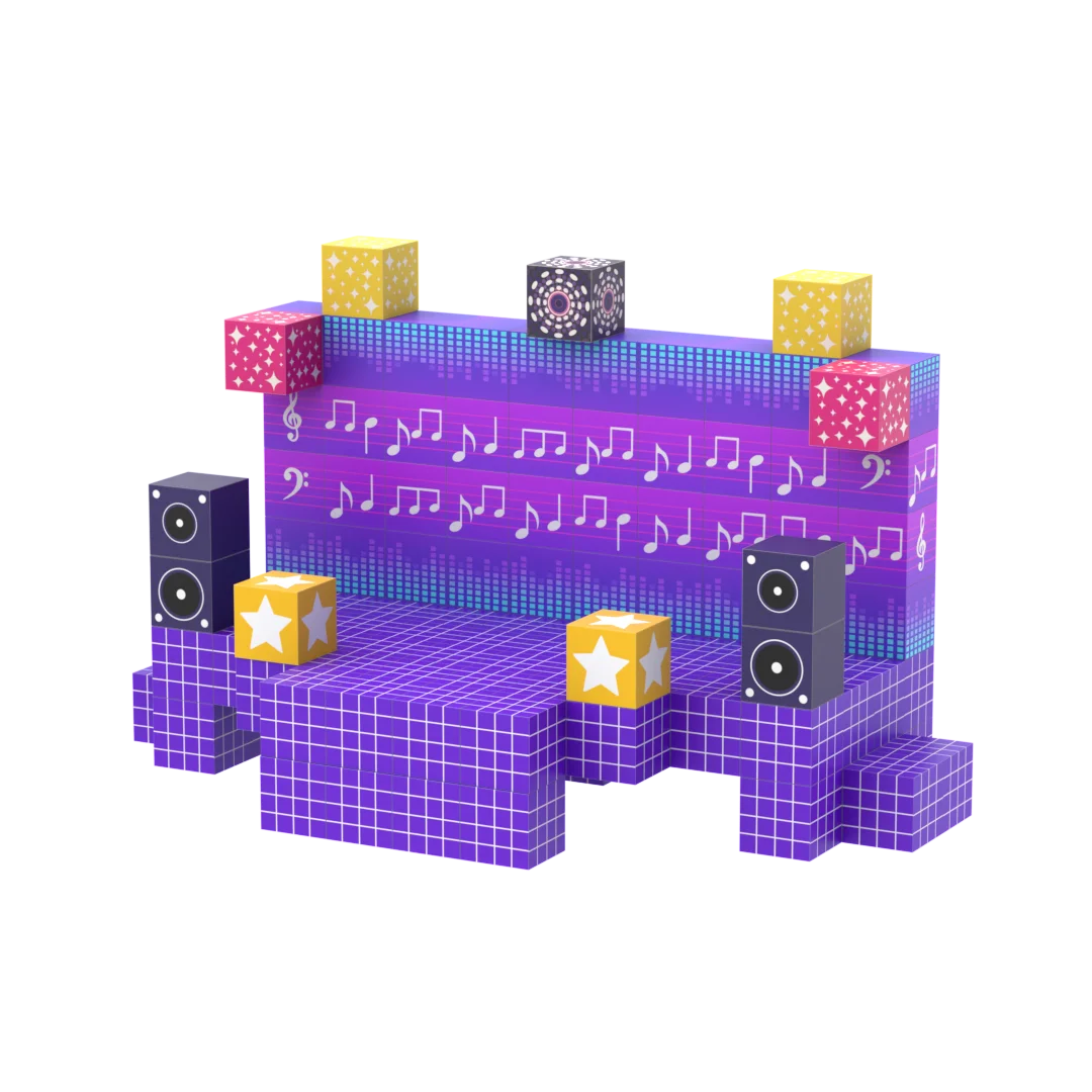 บล็อกแม่เหล็ก - ชุดสร้างโลกดนตรี 150 ชิ้น, ชุดตัวต่อแม่เหล็กสร้างสรรค์ ของเล่นบล็อกแม่เหล็ก ของเล่นเสริมพัฒนาการ