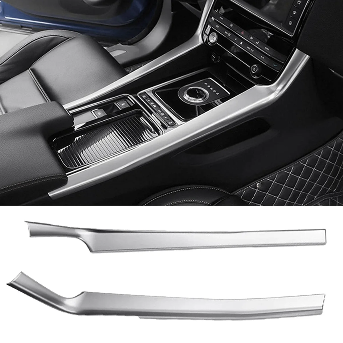 Car Center Console Side Frame Cover Decoration Strip for F-PACE 2016 2017 2018 2019