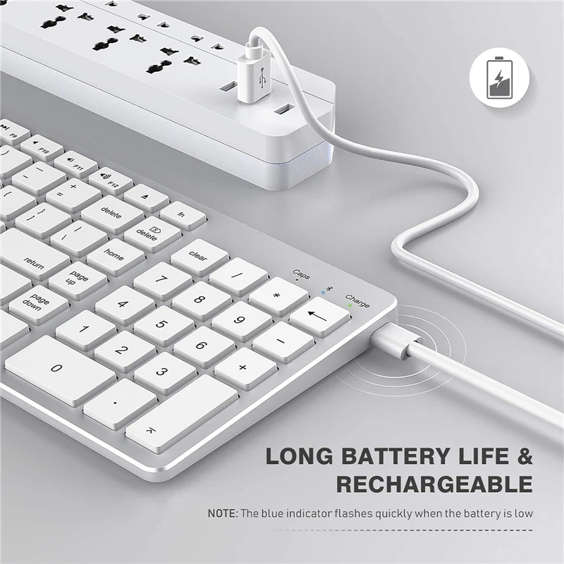 Ультратонкая Беспроводная Bluetooth-клавиатура, совместимая с Mac OS/iOS/iPad OS, перезаряжаемая клавиатура для MacBook