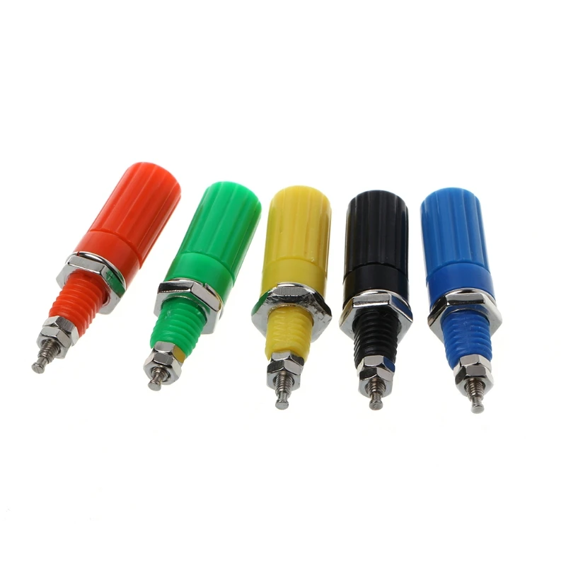 

5 Pcs Binding Post 5 Colors Speaker 4mm Banana Plug Test Connector Socket