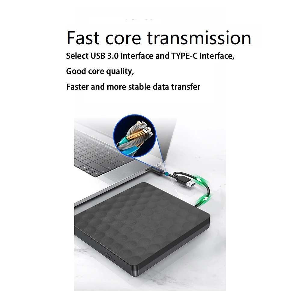A64I USB3.0 External Mobile Blu-Ray Recorder TYPE-C DVD Burner Portable Blu-Ray Drive Support 3D 25G 50G for Desktop Laptops
