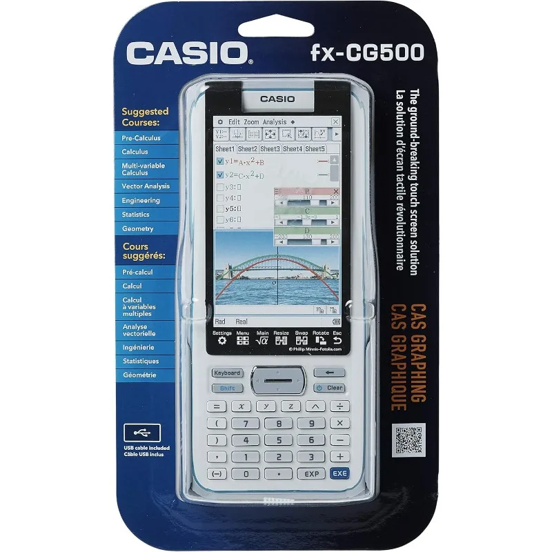 fx-CG500 그래프 계산기 – 스타일러스 펜이 포함된 터치스크린 |   CAS 기능, 드래그 앤 드롭 |   고급 수학, 미적분학에 적합