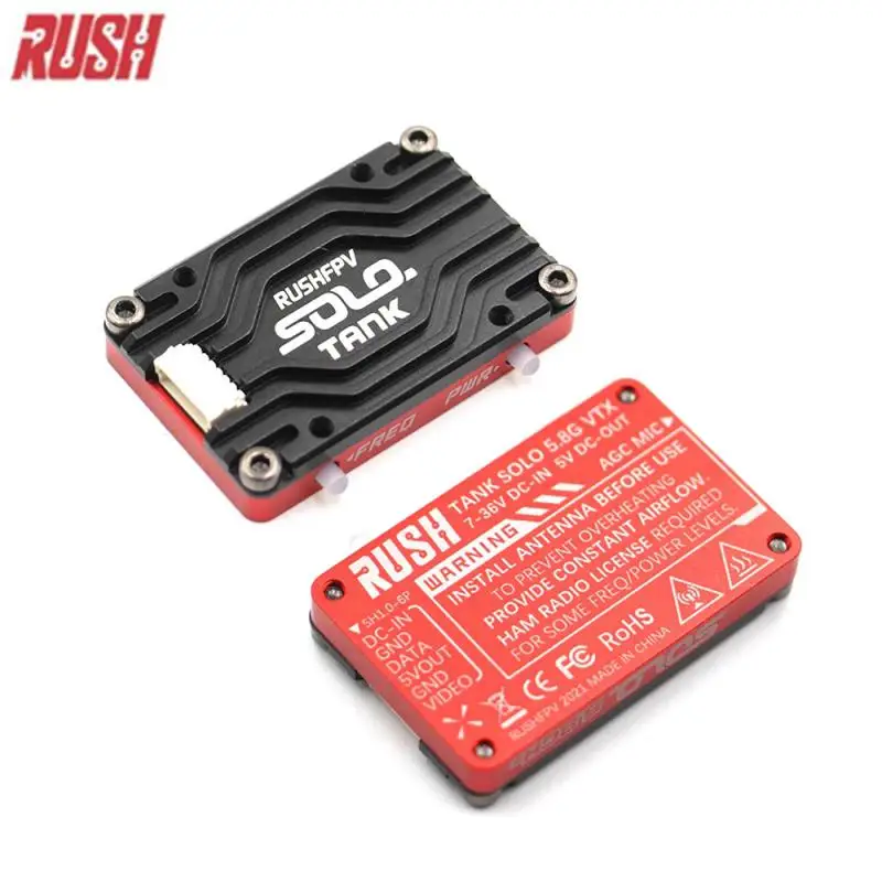 RUSHFPV RUSH TANK SOLO 5.8G VTX Video Transmitter CNC Shell 48CH 1.6W High Power Built-in Microphone For RC FPV Racing Drone