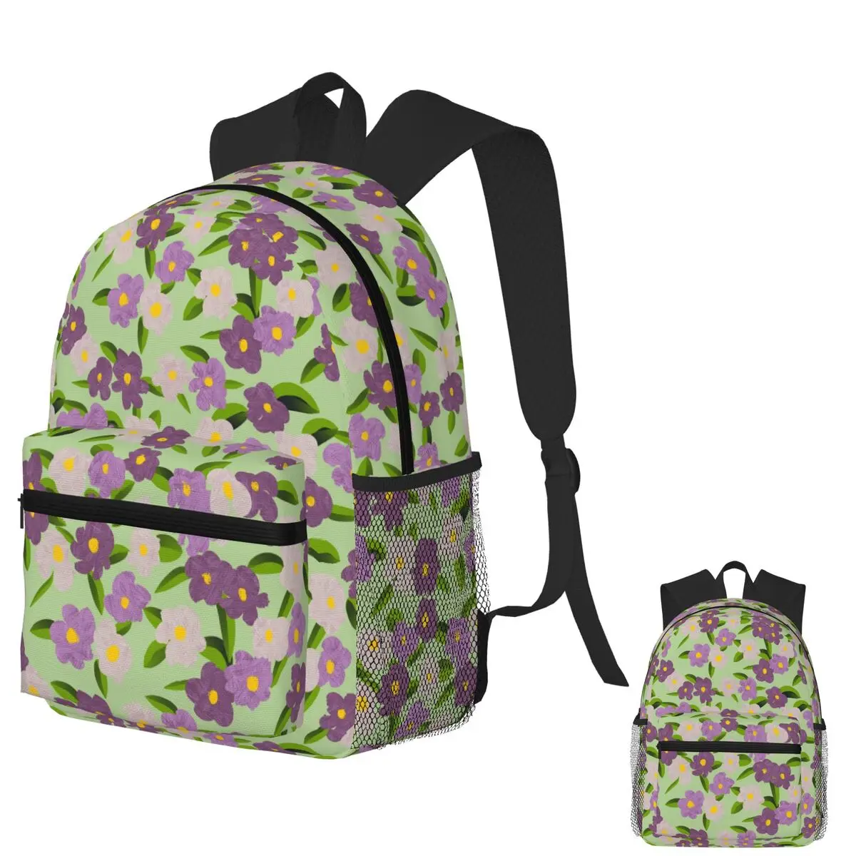 

Purple Wildflower Garden Scatter Student Backpack School Bag Hiking Travel Daypack for Men Women Fashion Bookbag Shoulder Bags