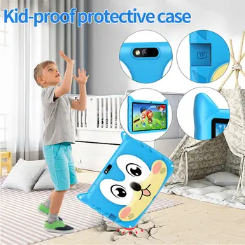 BDF Kreslený vzor 7 palcový dětský tablet čtyřjádrový 4GB RAM 64GB ROM Android 13 Google Learning Vzdělávací hry Tablety 4000mAh 6 nejlepší prodej tablet BDF - №5