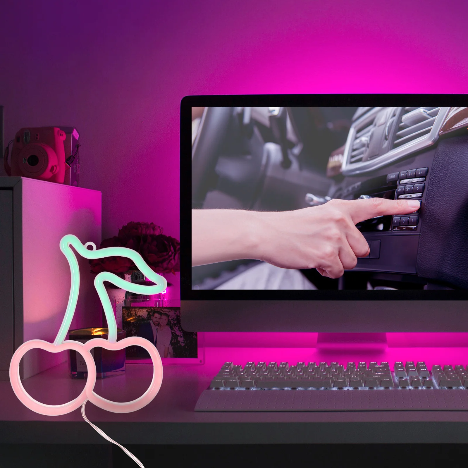 

Светодиодная неоновая вывеска «Вишня» – компактный декор для спален и гостиных, современный эстетичный настенный светильник