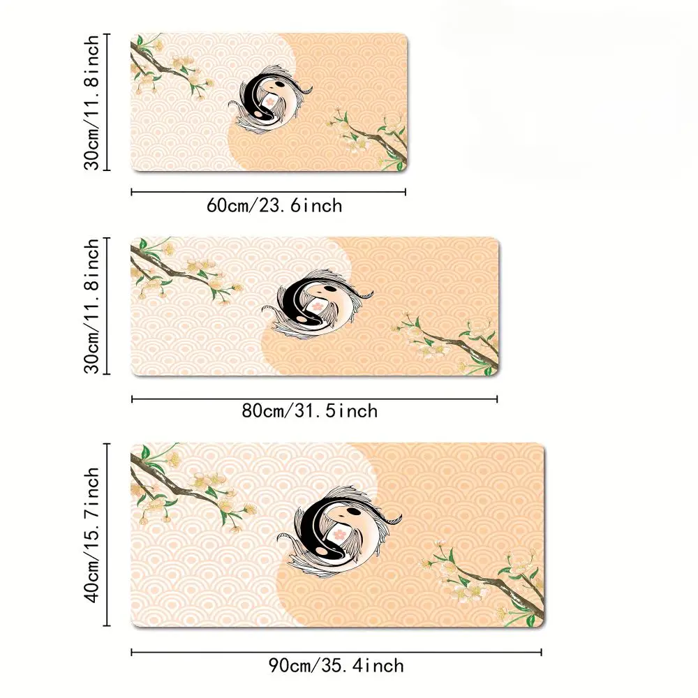Ukiyo-e koi и вишневый коврик для мыши, настольный коврик, резиновый противоскользящий, прочные настольные аксессуары, подходящие для офиса и игр