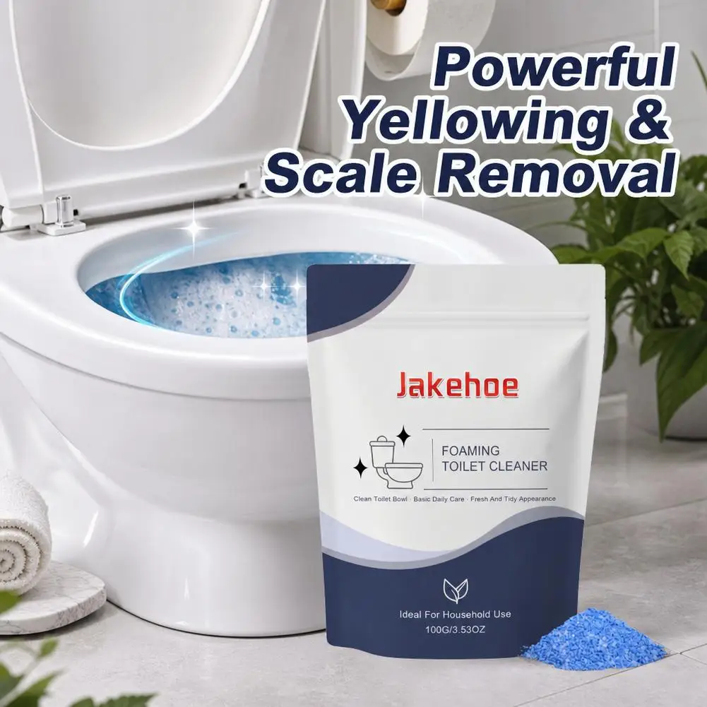 Toilet Cleaner Foaming Powder 100g Stain Urine Scale Remover Fast Bubbling Potent Bathroom Cleaning Deep Detergent Powder