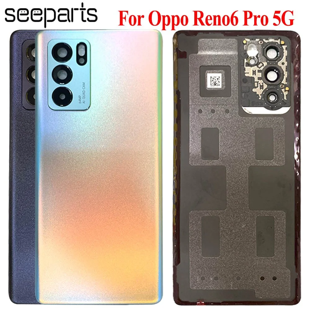 

6.55" New Cover For Oppo Reno6 Pro 5G Battery Cover Replacement Parts Reno 6 Pro 5G Back Cover Door Housing Battery Door Cover