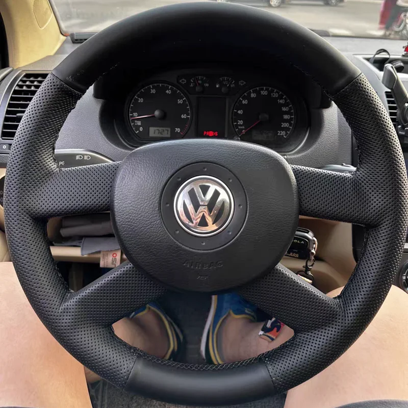 Car Steering Wheel Cover For Volkswagen VW Golf 5 (V) Touran 2003-2005 Polo FOX Customized DIY Original Steering Wheel Braid