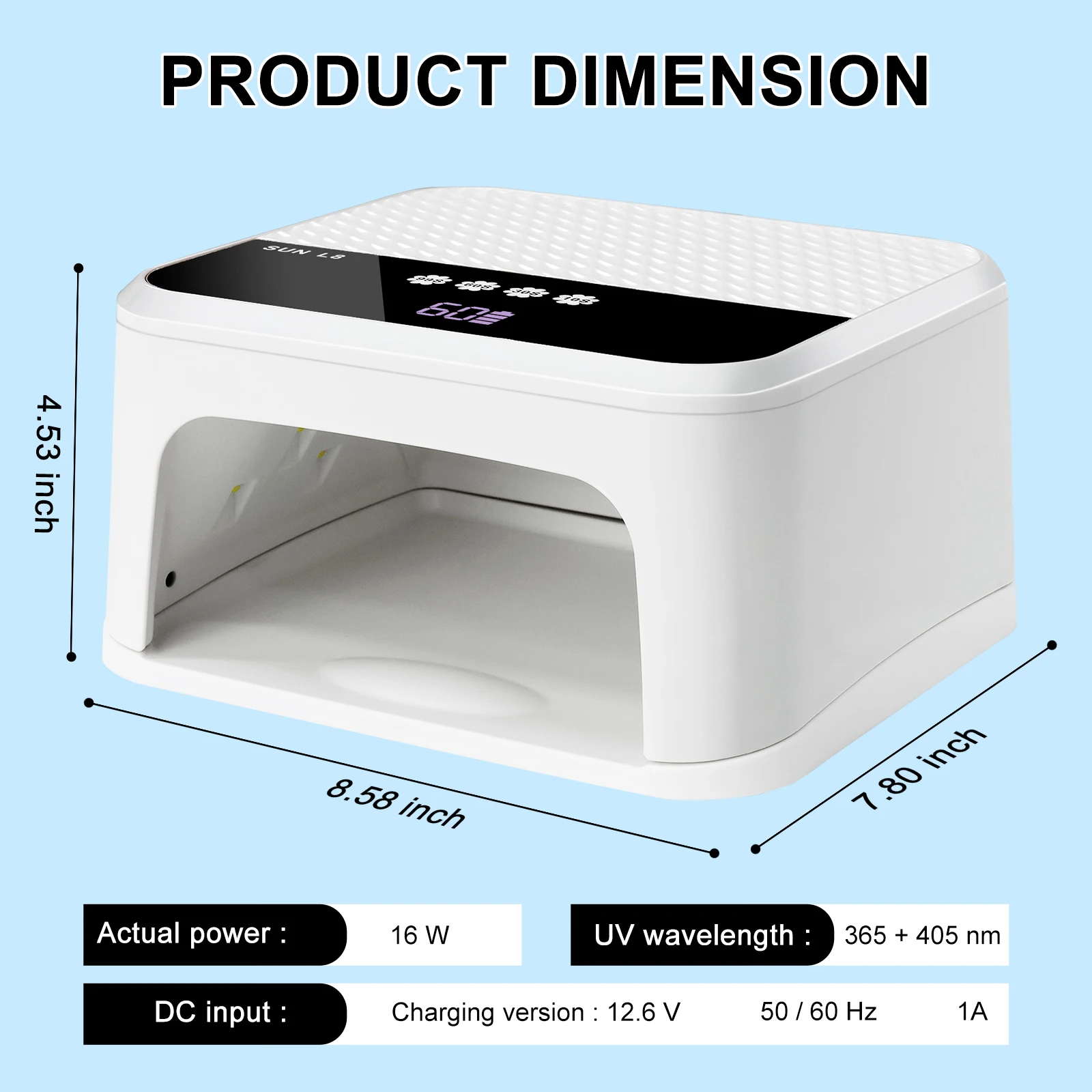 Oplaadbare nagellamp 30 LED UV-droger Professionele gelnagellamp met 4 timer en automatische sensor Snelle uithardende nagellamp