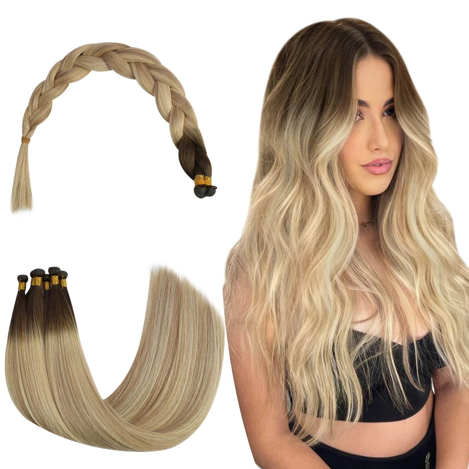 

Moresoo Genius Weft Virgin Hair 12 месяцев Невидимые наращивание волос Высококачественная прическа для женщин 25 г Пришивные пучки волос