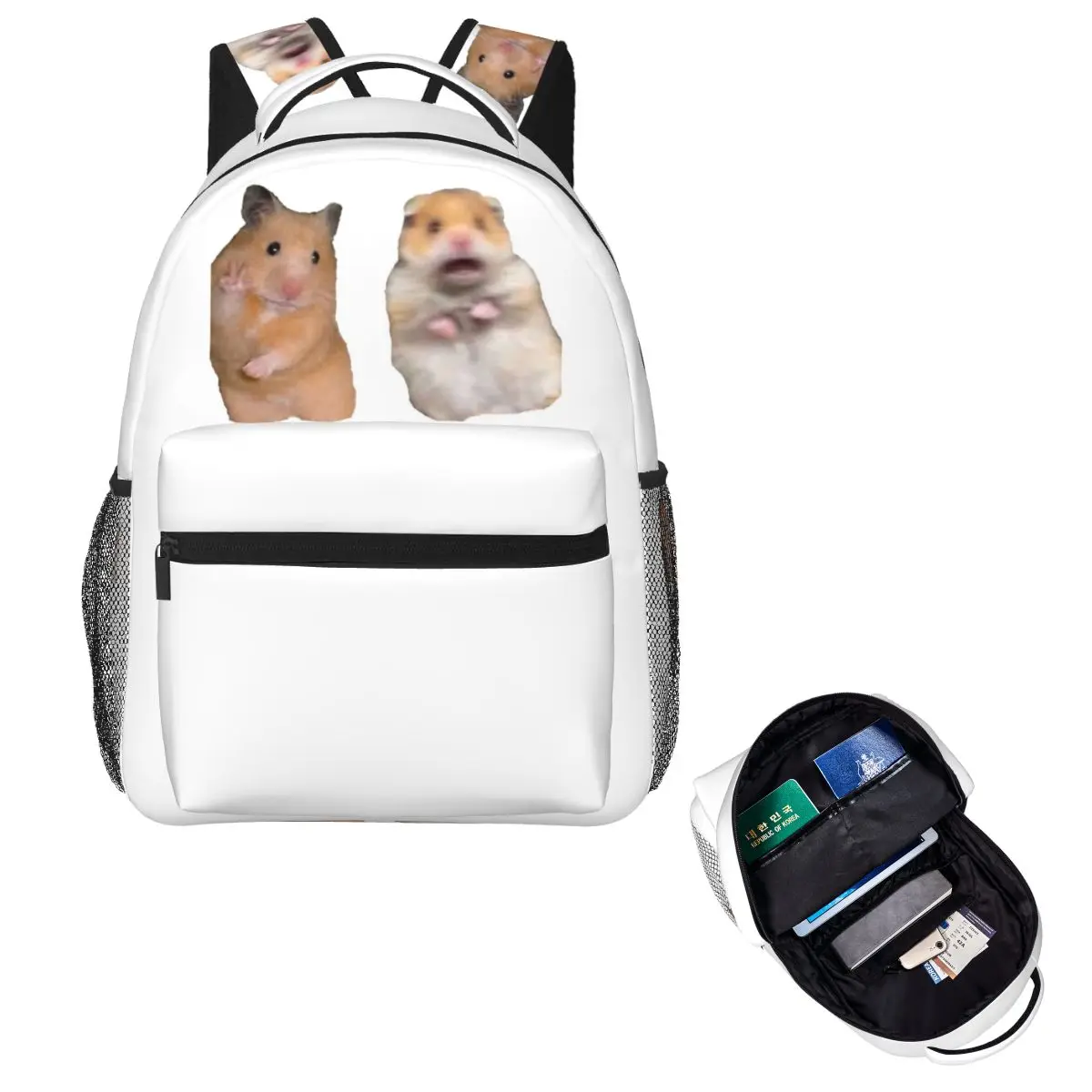 

Рюкзак с изображением мира и кричащего хомяка, Лидер продаж, рюкзак большой емкости, детская сумка для книг, школьная сумка, сумки на плечо для мужчин и женщин