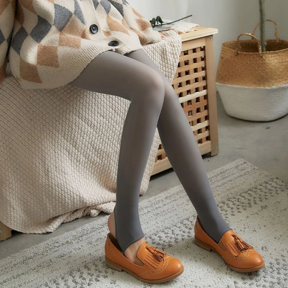 Women Autumn Winter Leggings Elastic Nylon High Waist Slim Long Pants For Sexy Women Skin-transparent Leggings Black Coffee