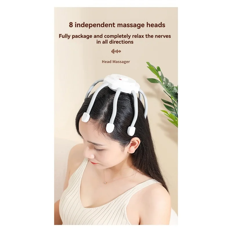 

ABIT Scalp Massagers 3 Modes 8 Vibrating Contacts Portable Cordless 360 Degree Electric Vibrating Scalp Massagers B