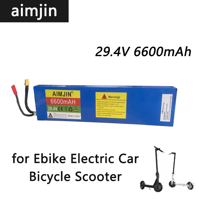 

100% brand new 29.4V scooter battery 7S2P 25.2V 6600mAh lithium-ion rechargeable battery 18650 battery pack lithium