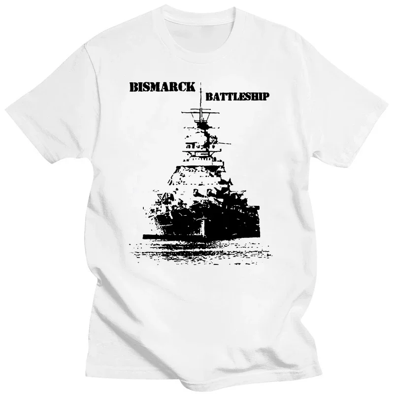 New Arrival t-shirt erkekler için kısa kollu Slim Fit T Shirt grafik baskılı Tops 100% pamuk Tee gömlek Bismarck Battleship