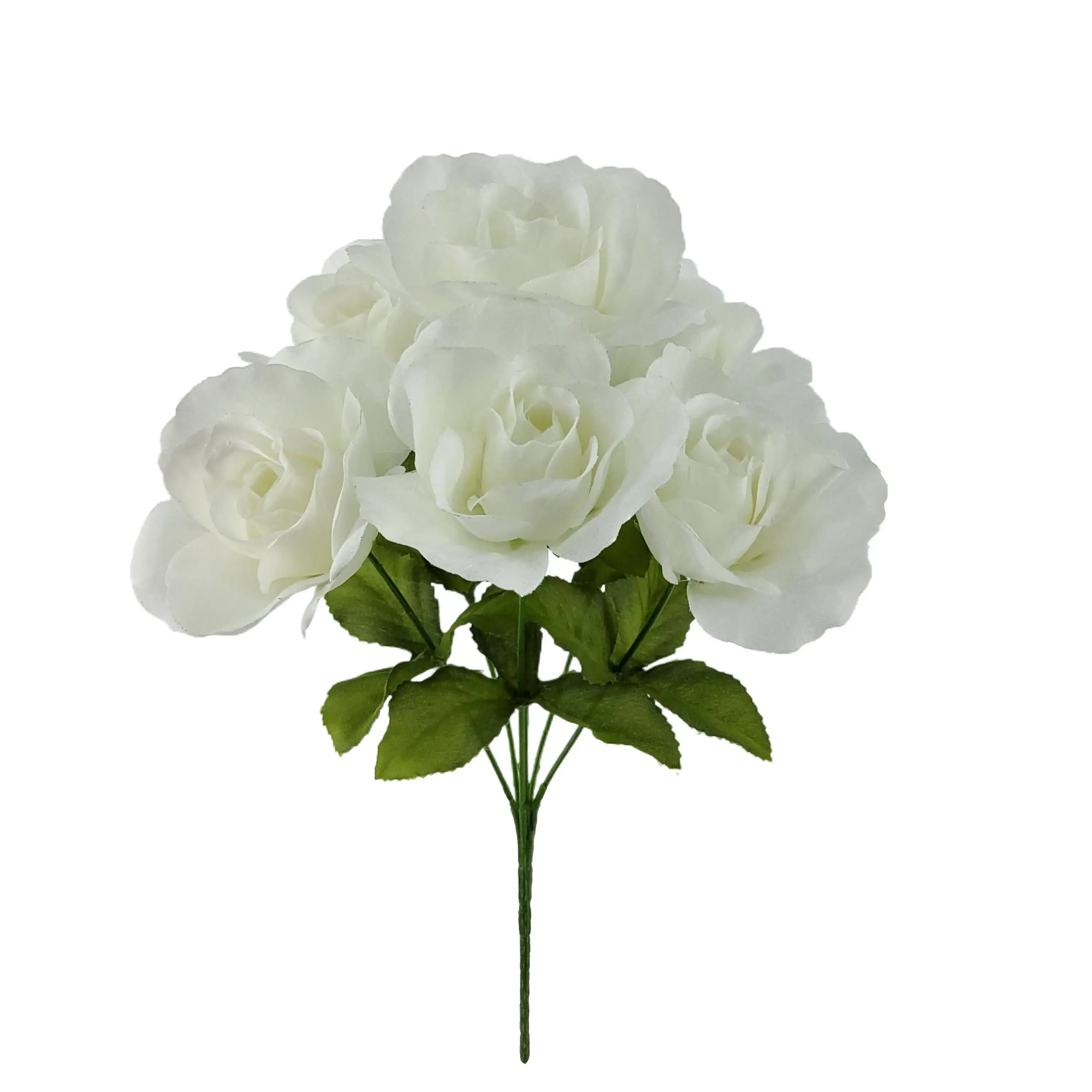 Indoor Artificial Sweet Rose Flower Pick, White Color, Assembled Height: 14"