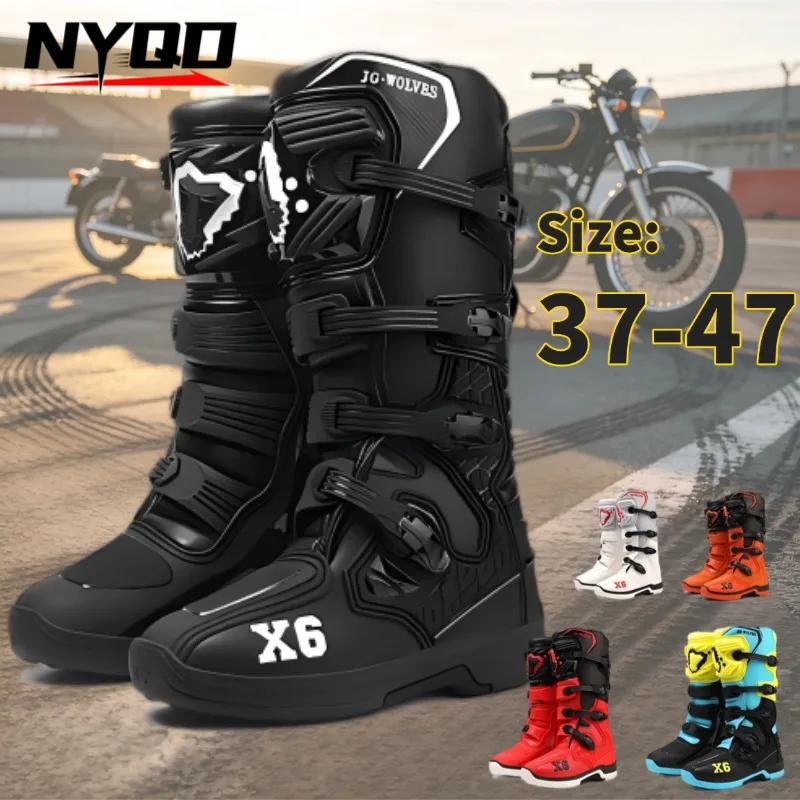 

Motocross Boots X6 Professional Racing Rally Boot Anti-slip Anti-fall Motorcycle Riding Shoes Outdoor Track Moto Protective Gear