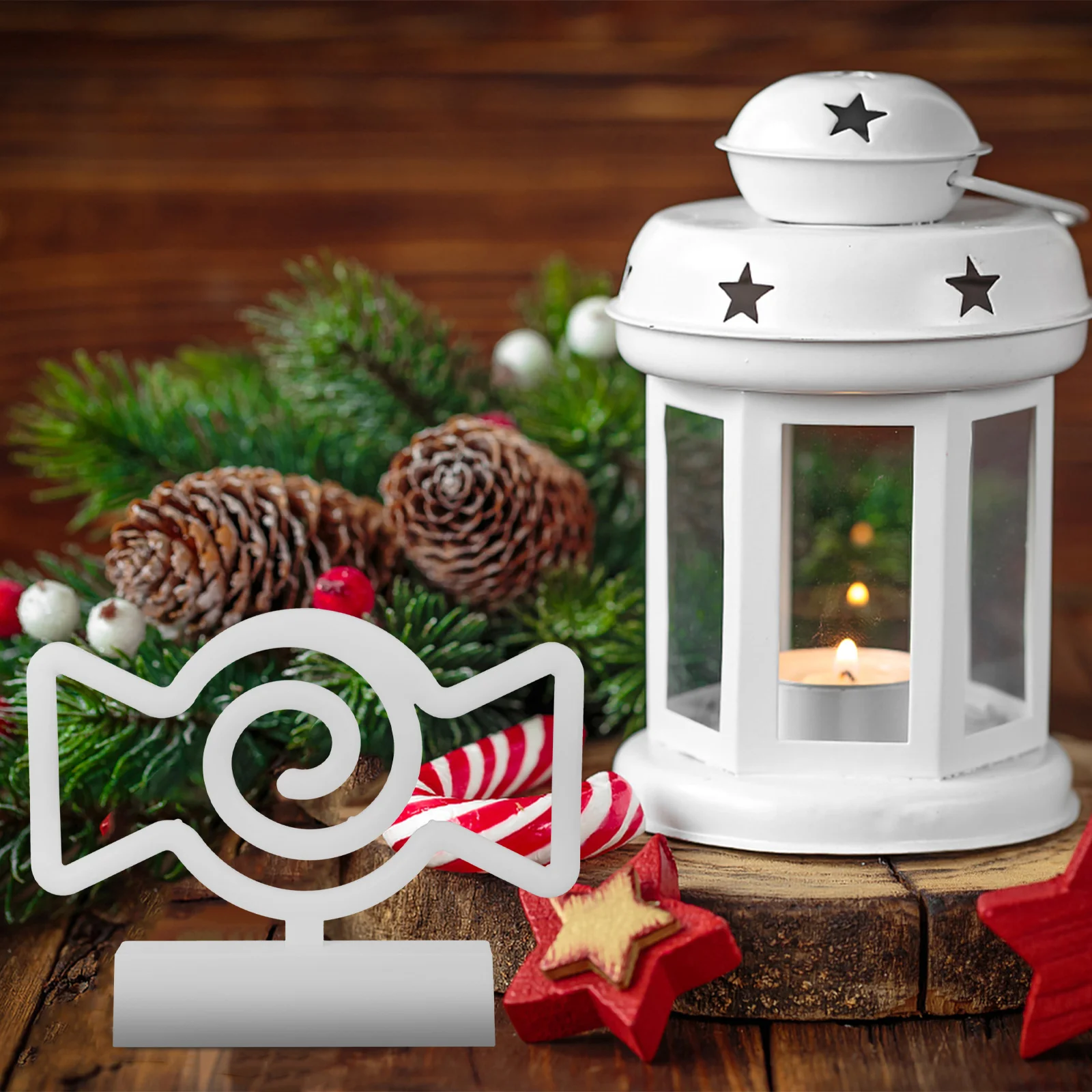 LED Candy Sign Christmas Candy Lamp Night Light Bar Decoration Unique Design Ergonomic Structure LED Lights Party Props