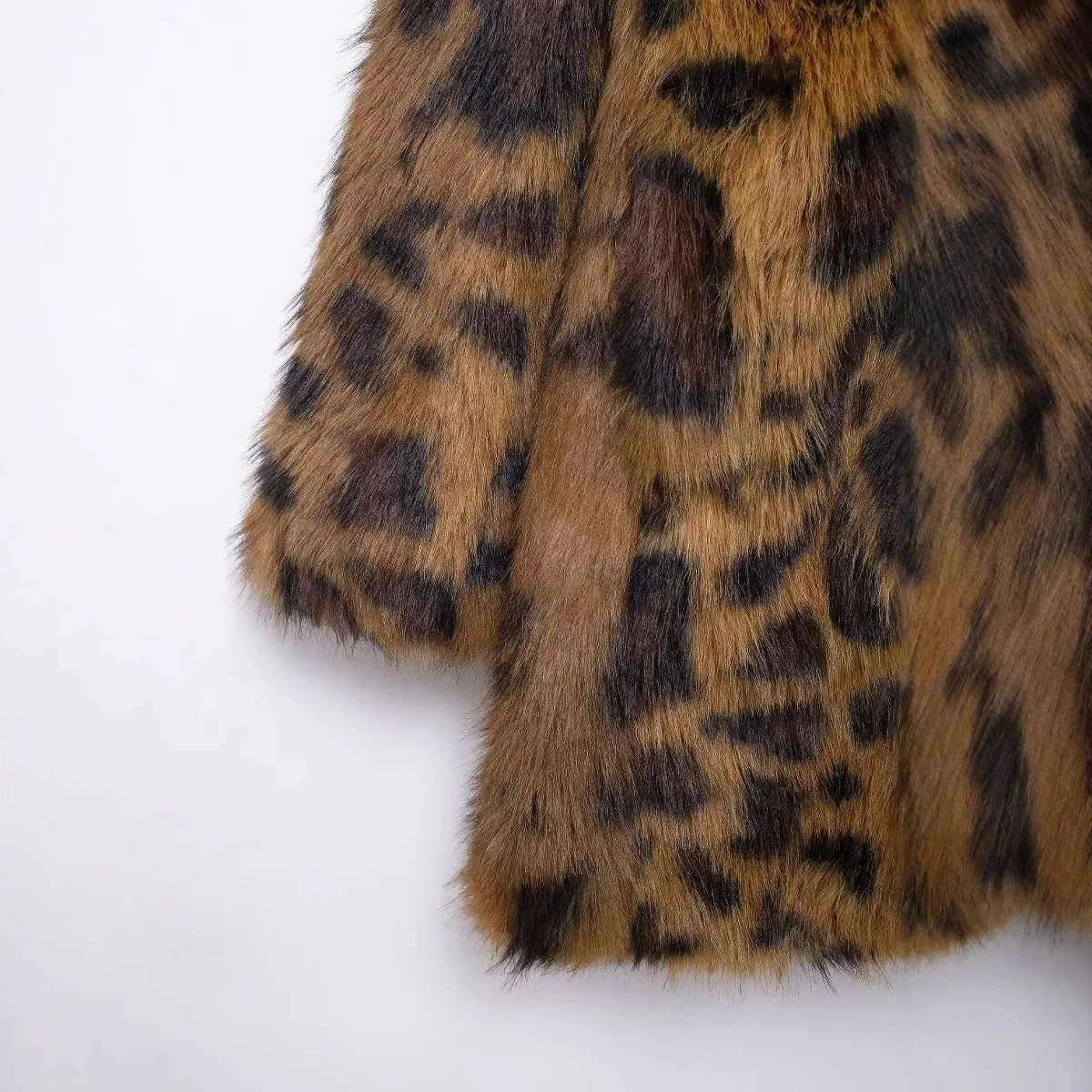 レディース レオパード柄 フェイクファー ジャケット ワンピース ミドル丈コート ルーズフィット おしゃれ 冬 アウター