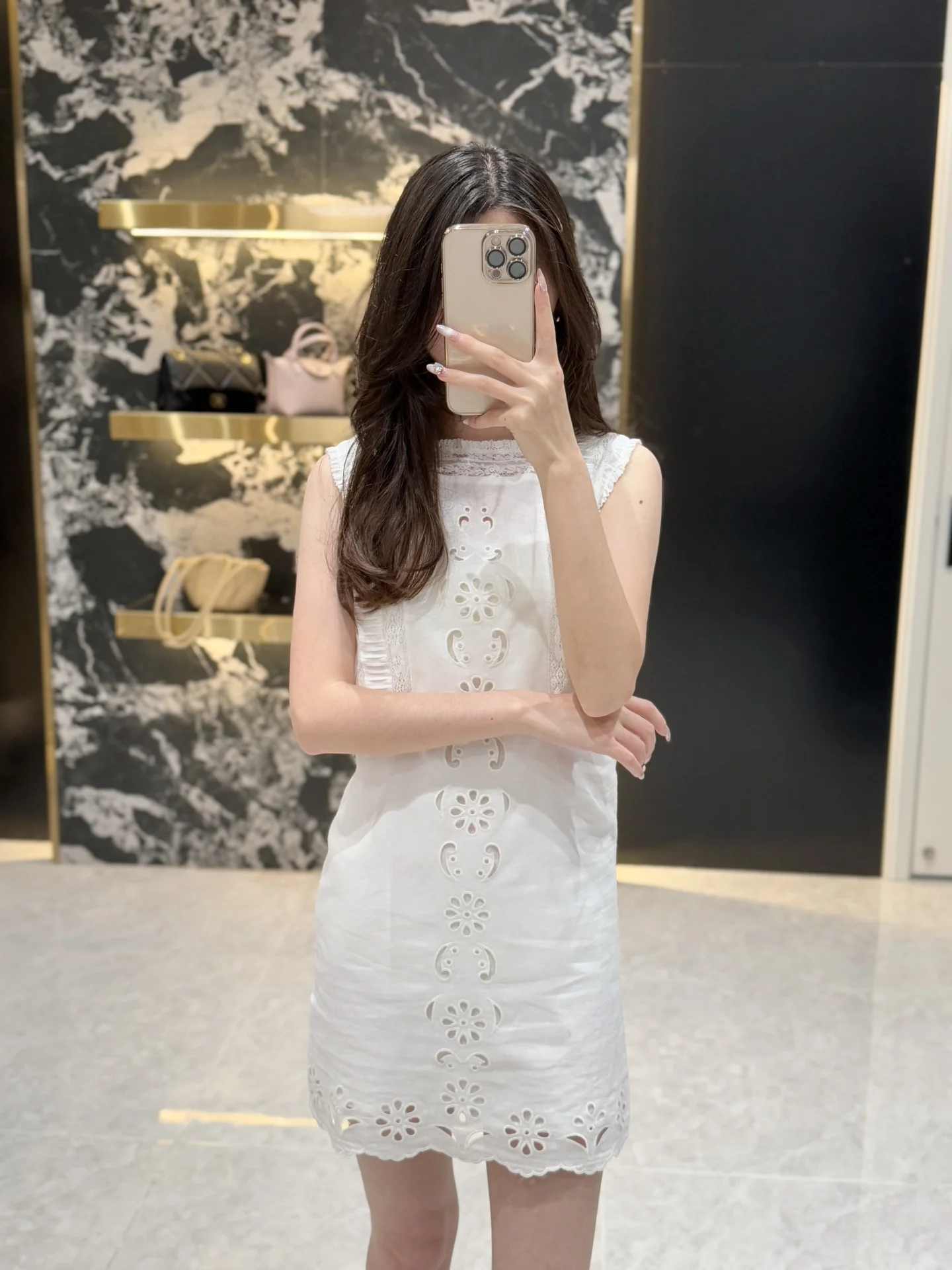 

Zoyoyued Early Spring Cotton Linen Blend White Lace Trim Square Collar ort Skirt Embroidered Dr Ele Aosphere All S...