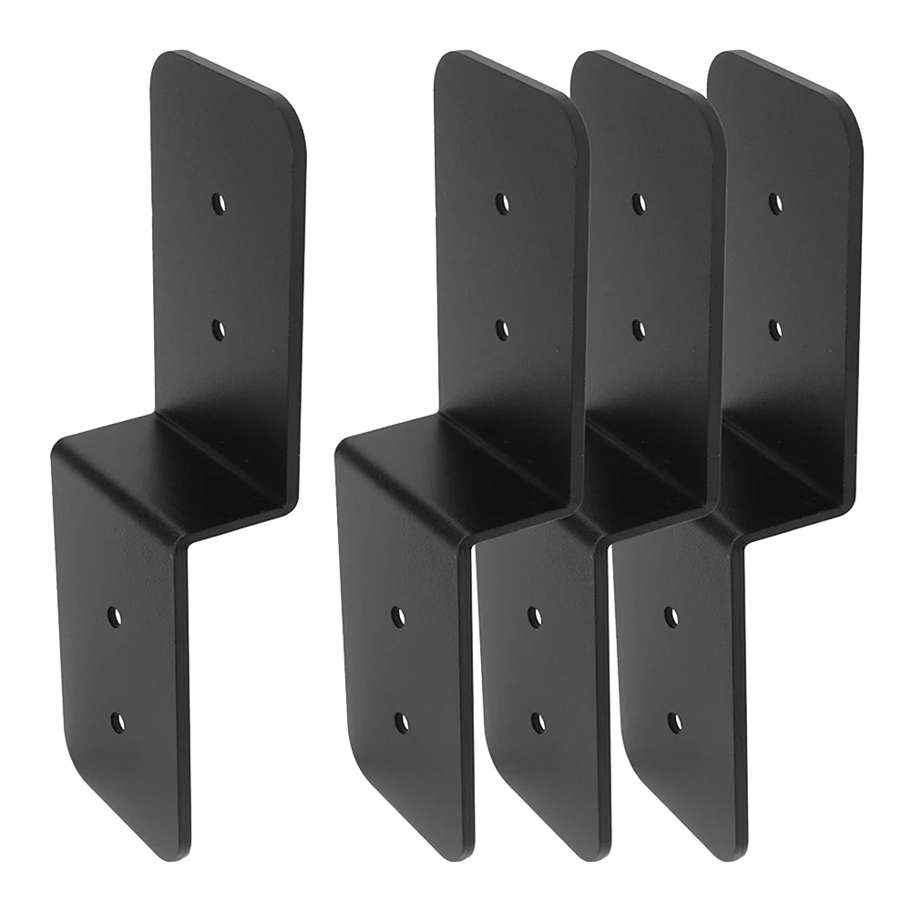 

4 PCS Heavy Duty Steel Z Brackets Double Angle Channel Profile Corner Brace Black Coated Compatible with 38mm Beams