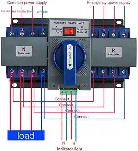 63A 4P Dual Power Automatic Transfer Switch Dual Power Generator Changeover Switch Mini Circuit Breaker Self Cast Conversion